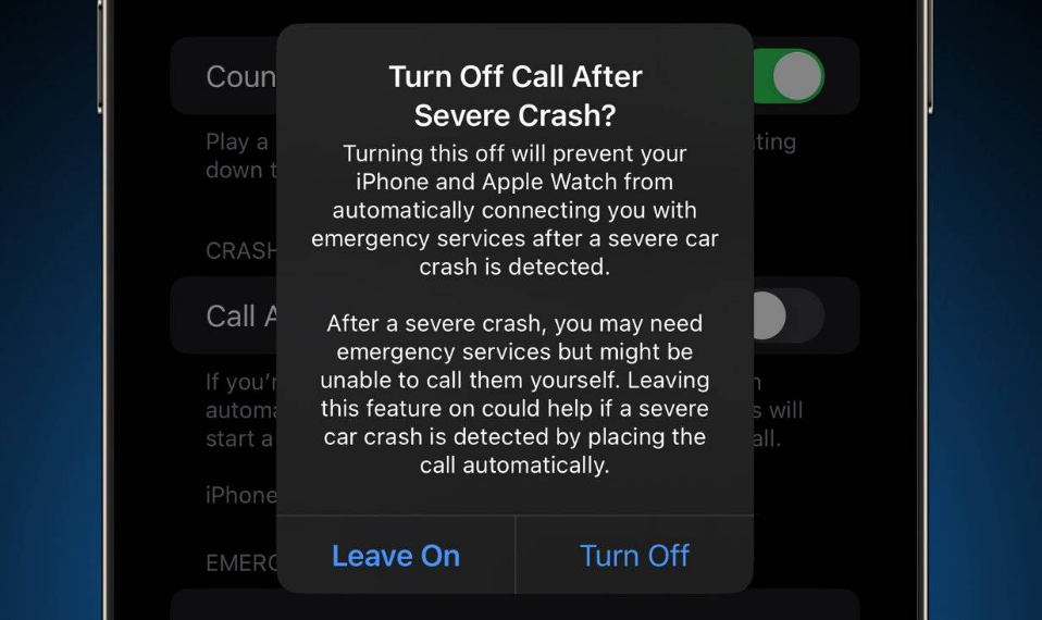 正蓝苹果14维修分享 iPhone 14 和 Apple Watch 上关闭崩溃检测 